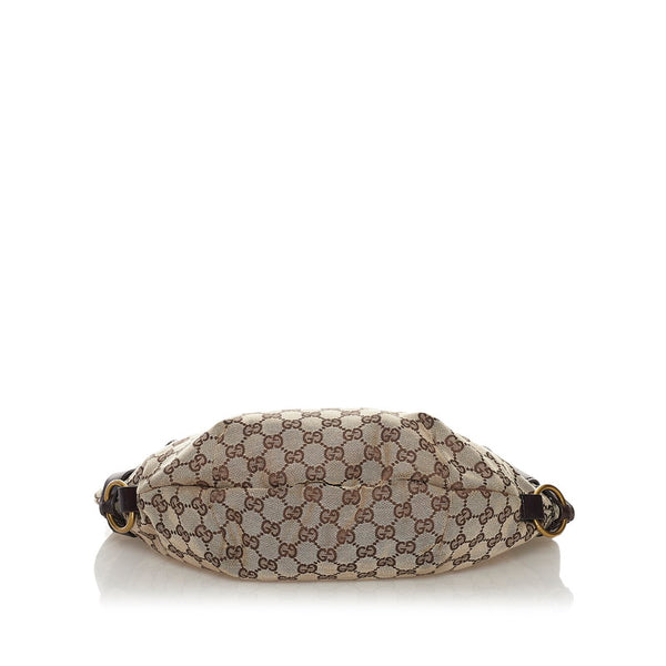 グッチ GGキャンバス ワンショルダーバッグ 106250 ブラウン キャンバス レザー レディース GUCCI 【中古】