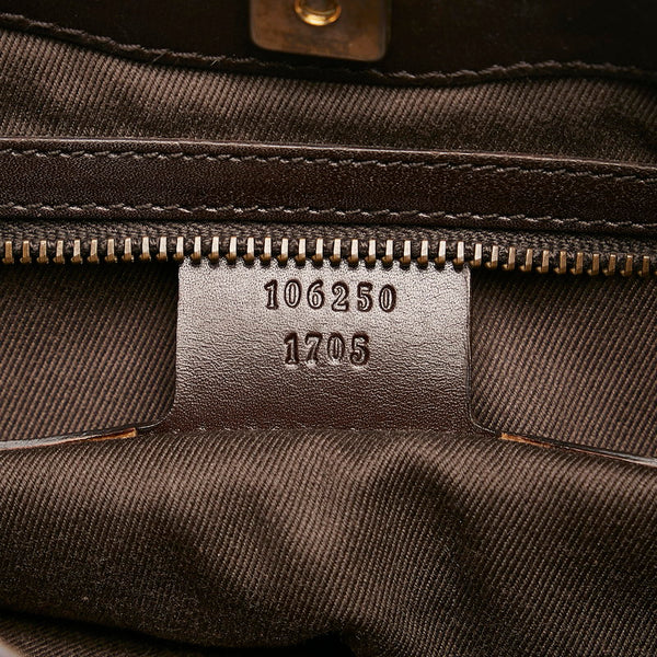 グッチ GGキャンバス ワンショルダーバッグ 106250 ブラウン キャンバス レザー レディース GUCCI 【中古】