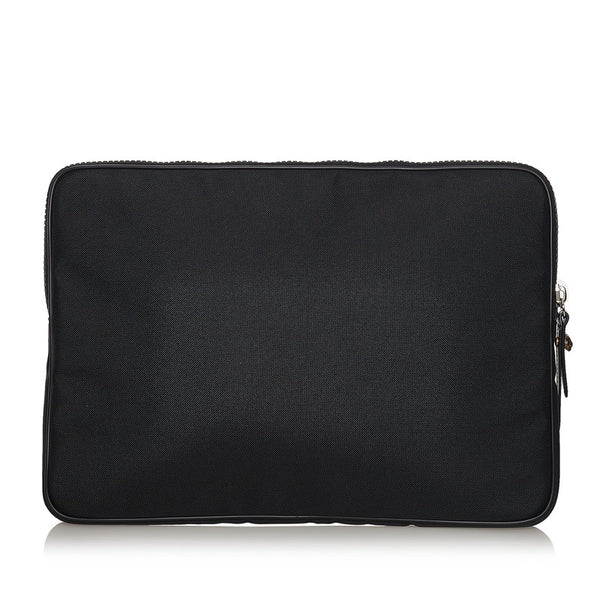 グッチ エンブロイダリー タイガー クラッチバッグ ラップトップケース 473884 ブラック キャンバス レディース GUCCI 【中古】