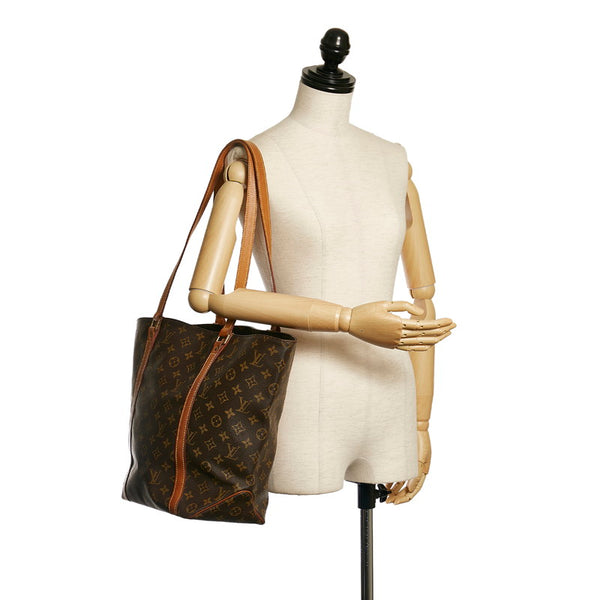 ルイ ヴィトン モノグラム サックショッピング トートバッグ ショルダーバッグ M51108 ブラウン PVC レザー レディース LOUIS VUITTON 【中古】