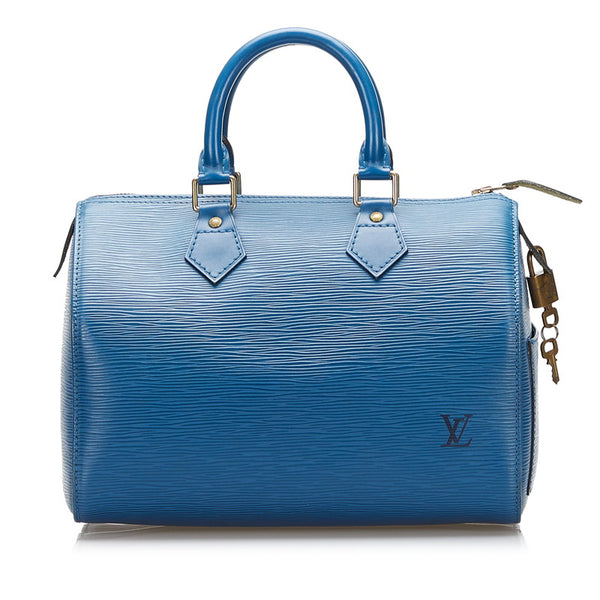 ルイ ヴィトン エピ スピーディ25 ハンドバッグ ミニボストンバッグ M43015 トレドブルー レザー レディース LOUIS VUITTON 【中古】