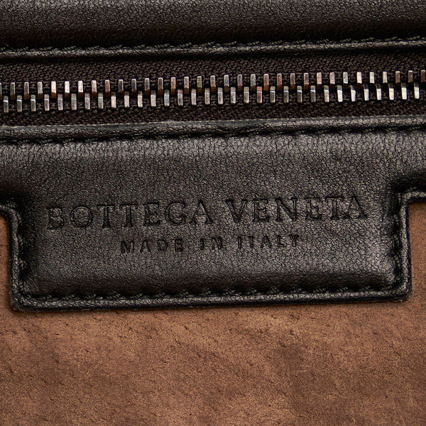 ボッテガヴェネタ イントレチャート ワンショルダー ブラック レザー ベロア レディース BOTTEGAVENETA 【中古】