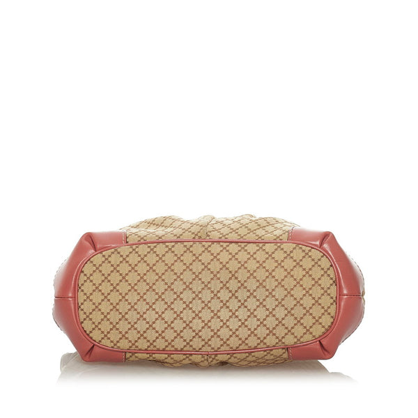 グッチ ディアマンテ スーキー 247902 ベージュ ピンク キャンバス レザー ハンドバッグ ショルダーバッグ 2WAY レディース GUCCI 【中古】