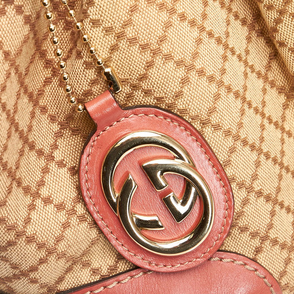 グッチ ディアマンテ スーキー 247902 ベージュ ピンク キャンバス レザー ハンドバッグ ショルダーバッグ 2WAY レディース GUCCI 【中古】