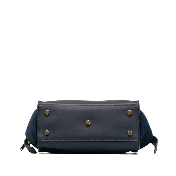 サンローラン ベビー ダウンタウンカバス ハンドバッグ ショルダーバッグ 2WAY 436834 ネイビー レザー レディース SAINT LAURENT 【中古】