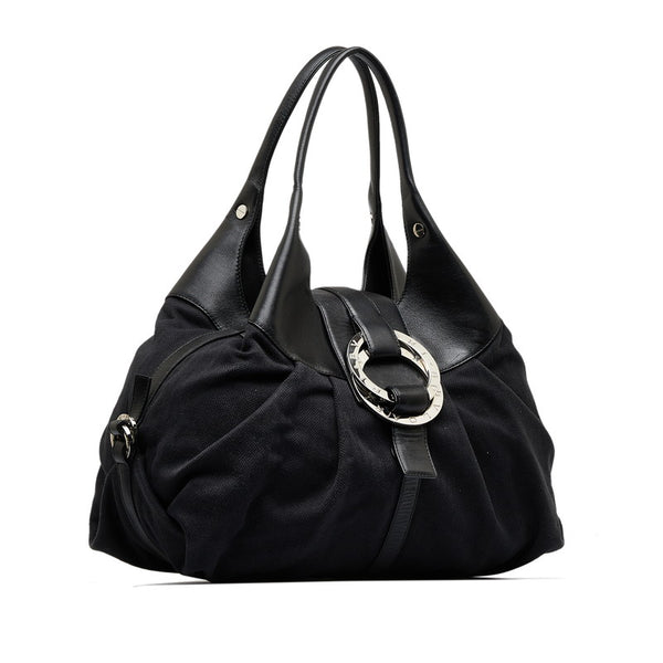 ブルガリ ブルガリブルガリ ハンドバッグ ブラック レザー レディース BVLGARI 【中古】