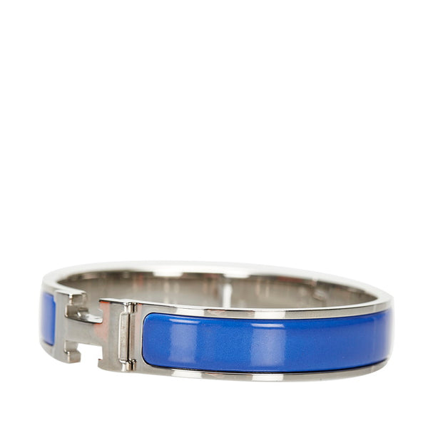 エルメス クリッククラックH PM バングル ブルー シルバー メタル レディース HERMES 【中古】