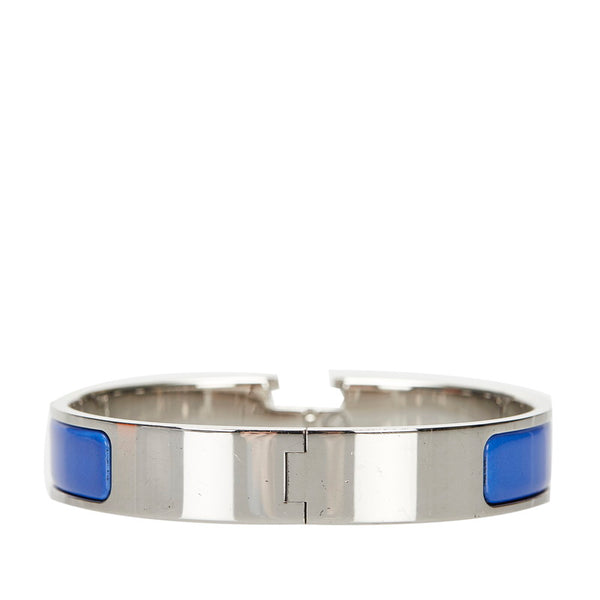 エルメス クリッククラックH PM バングル ブルー シルバー メタル レディース HERMES 【中古】