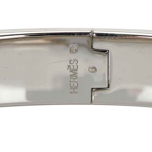 エルメス クリッククラックH PM バングル ブルー シルバー メタル レディース HERMES 【中古】