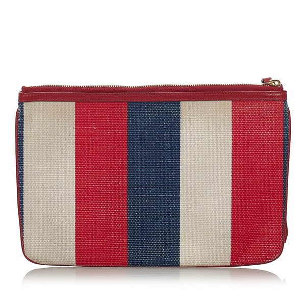 グッチ ストライプ 524788 マルチ キャンバス レザー クラッチバッグ メンズ GUCCI 【中古】