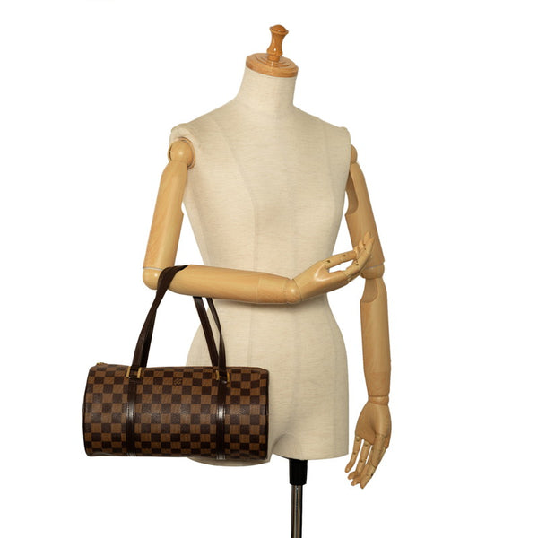 ルイ ヴィトン ダミエ パピヨン30 ハンドバッグ N41210 ブラウン PVC レザー レディース LOUIS VUITTON 【中古】