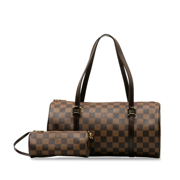 ルイ ヴィトン ダミエ パピヨン30 ハンドバッグ N41210 ブラウン PVC レザー レディース LOUIS VUITTON 【中古】