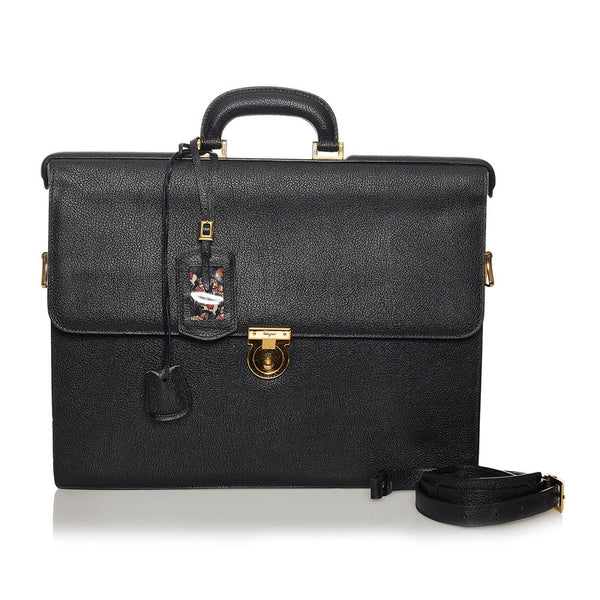 サルヴァトーレフェラガモ ガンチーニ ビジネスバッグ ショルダーバッグ 2WAY 21 4276 ブラック レザー メンズ Salvatore Ferragamo 【中古】