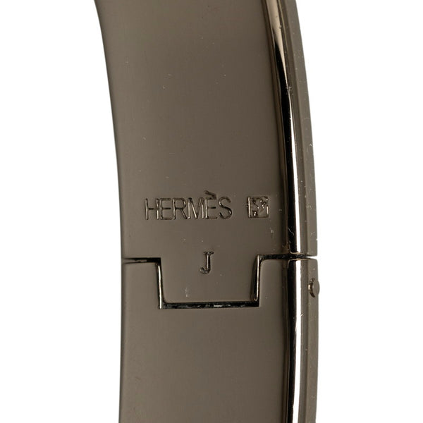 エルメス クリッククラック H バングル ホワイト シルバー エナメル メタル レディース HERMES 【中古】