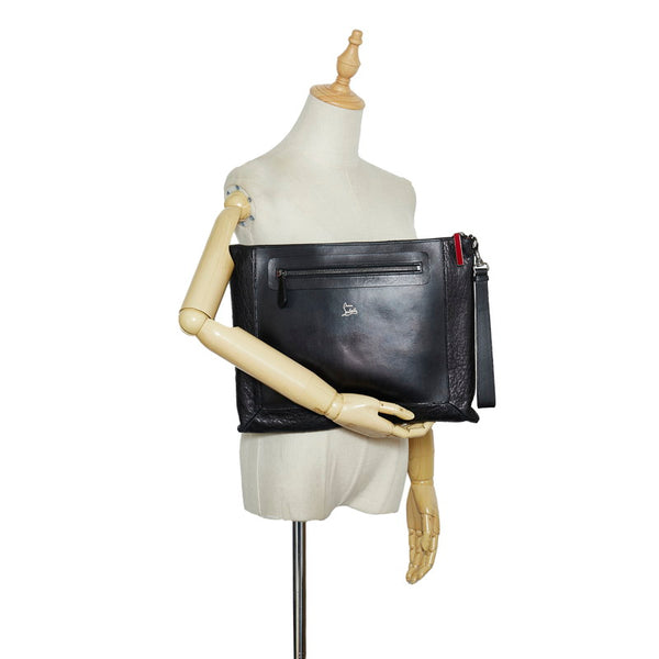 クリスチャンルブタン クラッチバッグ セカンドバッグ ブラック レザー メンズ Christian Louboutin 【中古】