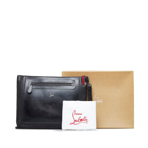 クリスチャンルブタン クラッチバッグ セカンドバッグ ブラック レザー メンズ Christian Louboutin 【中古】