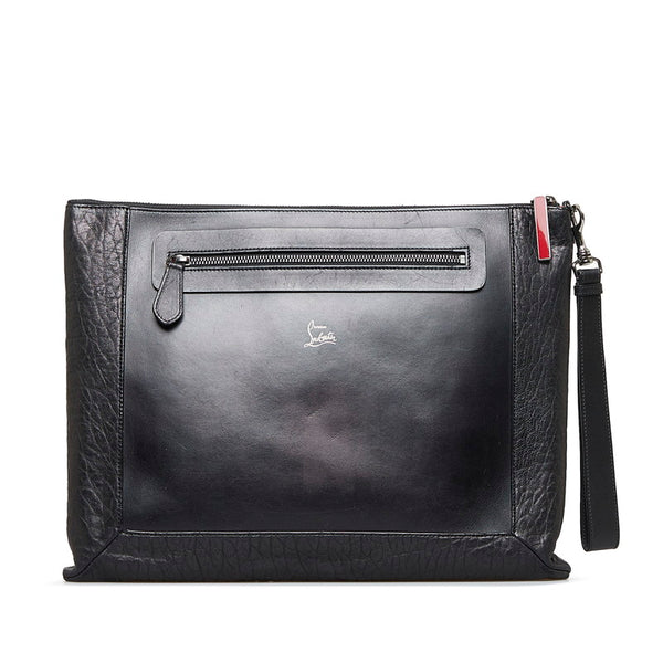 クリスチャンルブタン クラッチバッグ セカンドバッグ ブラック レザー メンズ Christian Louboutin 【中古】
