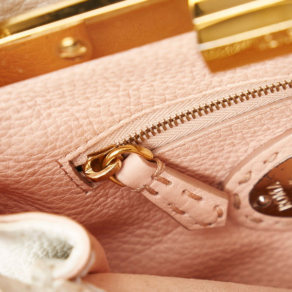 フェンディ セレリア ピーカブー ミニ ハンドバッグ ショルダーバッグ ２WAY 8BN244 ホワイト レザー レディース FENDI 【中古】