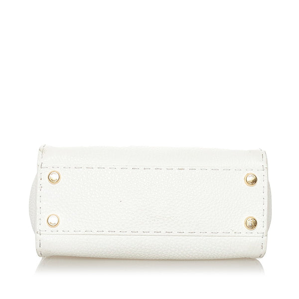 フェンディ セレリア ピーカブー ミニ ハンドバッグ ショルダーバッグ ２WAY 8BN244 ホワイト レザー レディース FENDI 【中古】