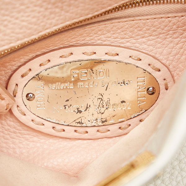 フェンディ セレリア ピーカブー ミニ ハンドバッグ ショルダーバッグ ２WAY 8BN244 ホワイト レザー レディース FENDI 【中古】
