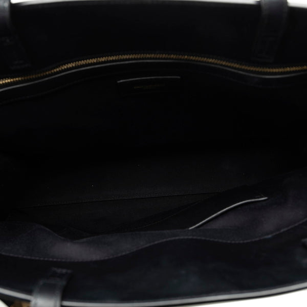 サンローラン トートバッグ ハンドバッグ 553745 ホワイト ブラック キャンバス レザー レディース SAINT LAURENT 【中古】