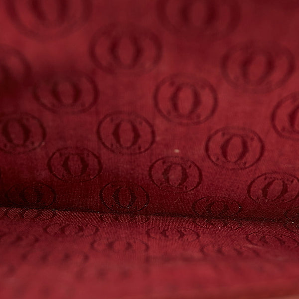 カルティエ マスト ビジネスバッグ ブリーフケース ハンドバッグ ボルドー ワインレッド レザー メンズ CARTIER 【中古】