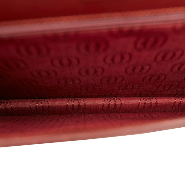 カルティエ マスト ビジネスバッグ ブリーフケース ハンドバッグ ボルドー ワインレッド レザー メンズ CARTIER 【中古】