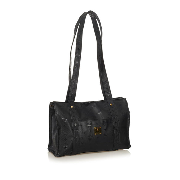 エム シー エム ヴィセトス ロゴグラム トートバッグ ブラック PVC レディース MCM 【中古】