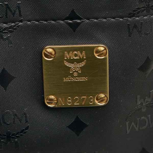 エム シー エム ヴィセトス ロゴグラム トートバッグ ブラック PVC レディース MCM 【中古】
