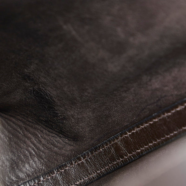 エルメス ピコタンPM  シルバー金具 ハンドバッグ ダークブラウン ヴィブラート レディース HERMES 【中古】