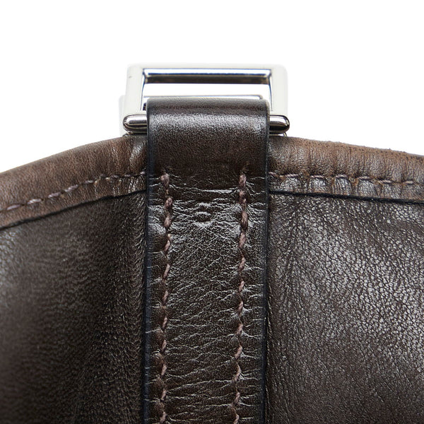 エルメス ピコタンPM  シルバー金具 ハンドバッグ ダークブラウン ヴィブラート レディース HERMES 【中古】