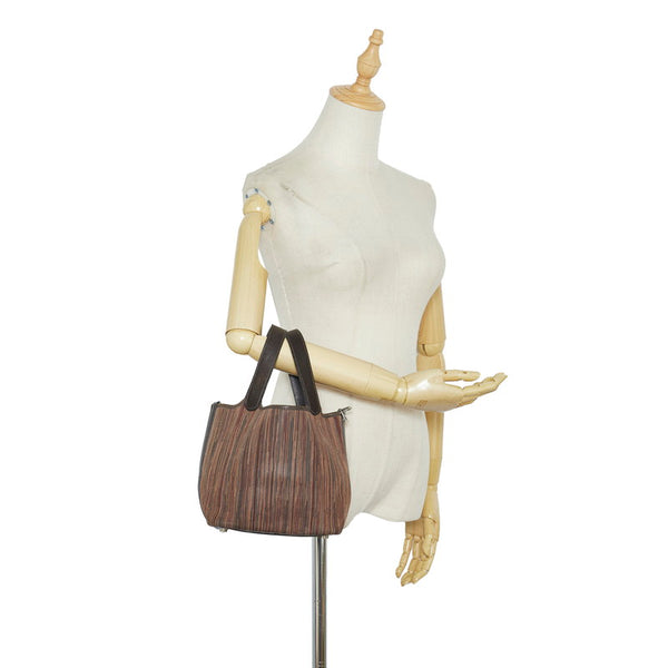 エルメス ピコタンPM  シルバー金具 ハンドバッグ ダークブラウン ヴィブラート レディース HERMES 【中古】