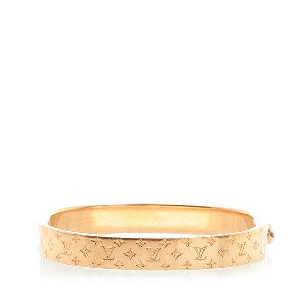 ルイ ヴィトン カフ ナノグラム M バングル ブレスレット  M00254 ピンクゴールド メッキ レディース LOUIS VUITTON 【中古】