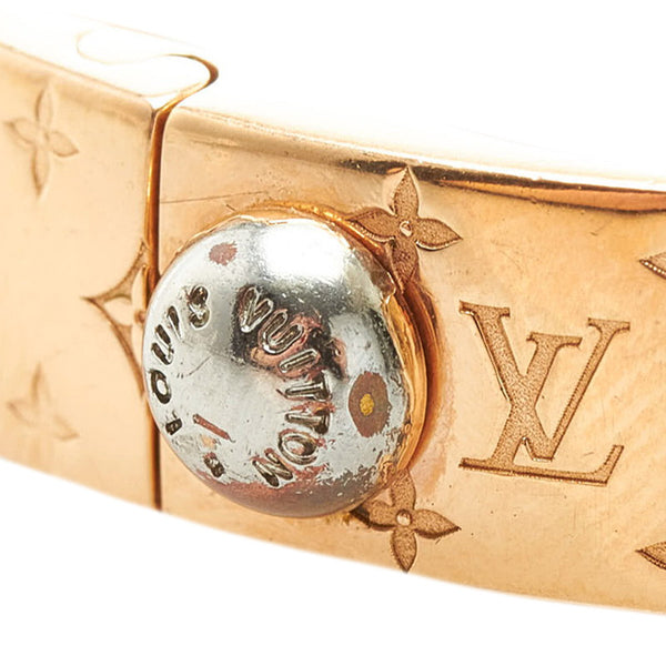 ルイ ヴィトン カフ ナノグラム M バングル ブレスレット  M00254 ピンクゴールド メッキ レディース LOUIS VUITTON 【中古】