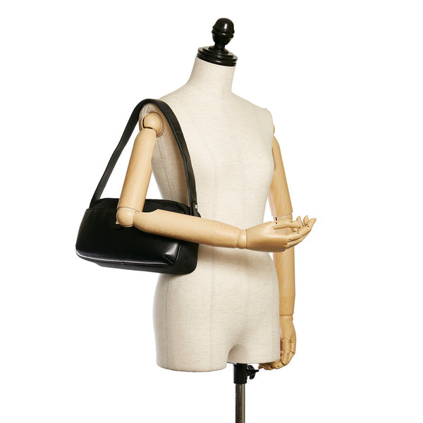 サルヴァトーレフェラガモ ガンチーニ ワンショルダーバッグ AF-21 2780 ブラック レザー キャンバス レディース Salvatore Ferragamo 【中古】