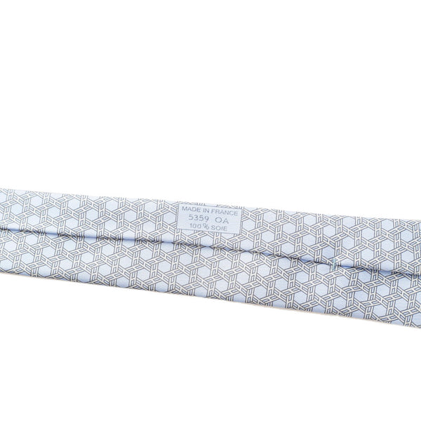 エルメス ライトブルー シルク ネクタイ メンズ HERMES 【中古】