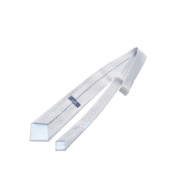 エルメス ライトブルー シルク ネクタイ メンズ HERMES 【中古】