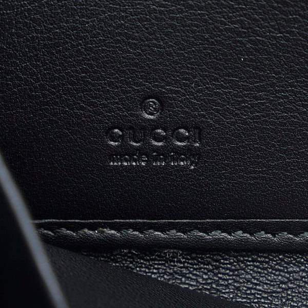 グッチ グッチシマ GGチャーム  ラウンドファスナー 長財布 233025 ブラック レザー レディース GUCCI 【中古】