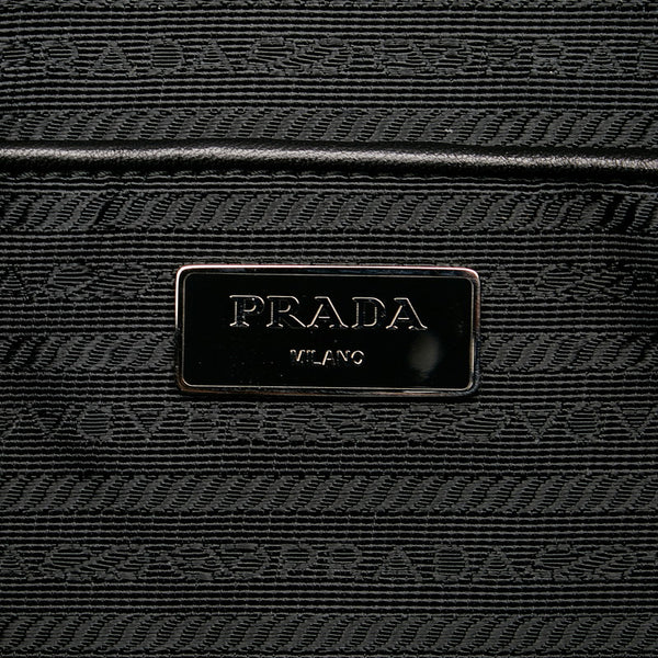 プラダ ブラック ナイロン レザー トートバッグ レディース PRADA 【中古】