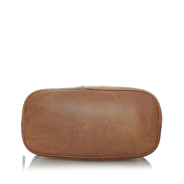 グッチ ウェブ 420023 ブラウン レザー キャンバス ハンドバッグ ショルダーバッグ２WAY レディース GUCCI 【中古】