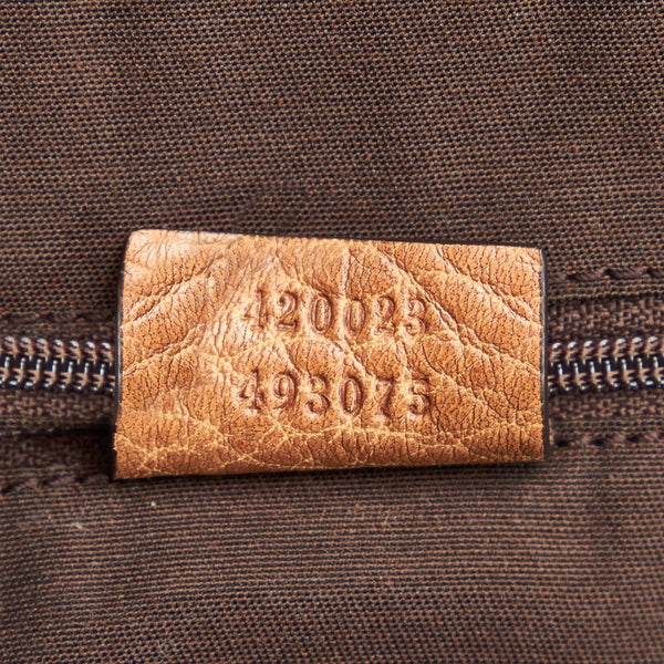 グッチ ウェブ 420023 ブラウン レザー キャンバス ハンドバッグ ショルダーバッグ２WAY レディース GUCCI 【中古】