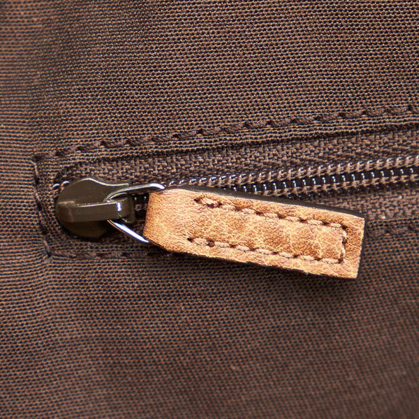 グッチ ウェブ 420023 ブラウン レザー キャンバス ハンドバッグ ショルダーバッグ２WAY レディース GUCCI 【中古】