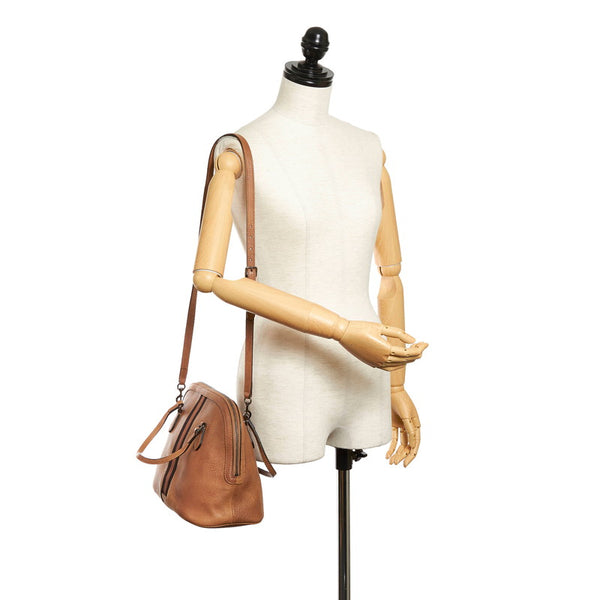 グッチ ウェブ 420023 ブラウン レザー キャンバス ハンドバッグ ショルダーバッグ２WAY レディース GUCCI 【中古】