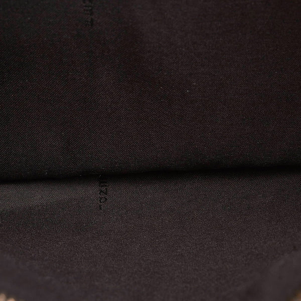 フェンディ バグズアイ モンスター クラッチバッグ 7N0078-8FJ ブラック グレー レザー メンズ FENDI 【中古】