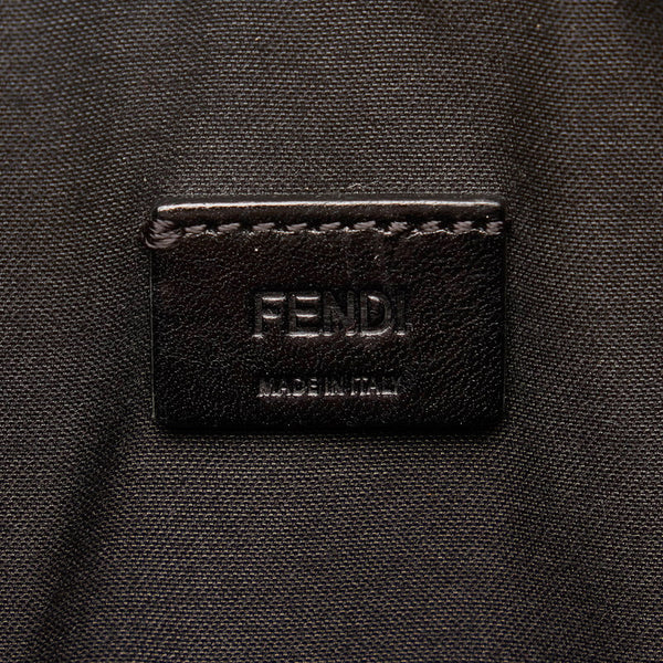 フェンディ バグズアイ モンスター クラッチバッグ 7N0078-8FJ ブラック グレー レザー メンズ FENDI 【中古】