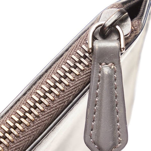 フェンディ バグズアイ モンスター クラッチバッグ 7N0078-8FJ ブラック グレー レザー メンズ FENDI 【中古】