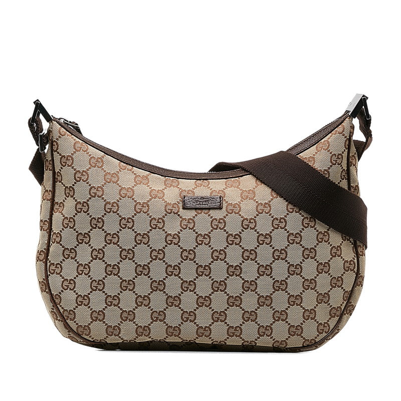 グッチ GGキャンバス 斜め掛け ショルダーバッグ 122790 ベージュ ブラウン キャンバス レザー レディース GUCCI 【中古】
