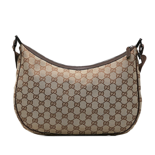 グッチ GGキャンバス 斜め掛け ショルダーバッグ 122790 ベージュ ブラウン キャンバス レザー レディース GUCCI 【中古】