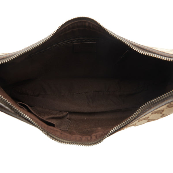 グッチ GGキャンバス 斜め掛け ショルダーバッグ 122790 ベージュ ブラウン キャンバス レザー レディース GUCCI 【中古】