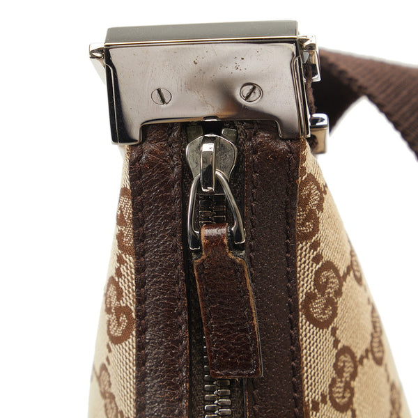 グッチ GGキャンバス 斜め掛け ショルダーバッグ 122790 ベージュ ブラウン キャンバス レザー レディース GUCCI 【中古】